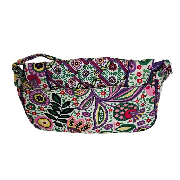 Vera Bradley Purple Pink Green Yellow Viva La Vera Floral Boho Shoulder Bag - Picture 6 of 8